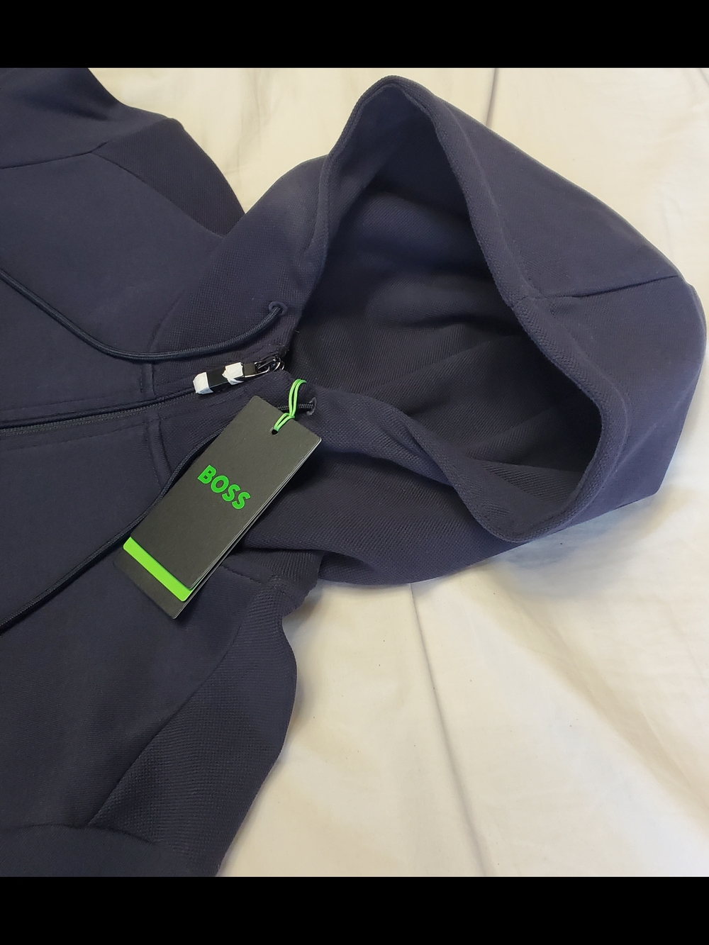 Boss Navy Zip-Up Hoodie Sweater